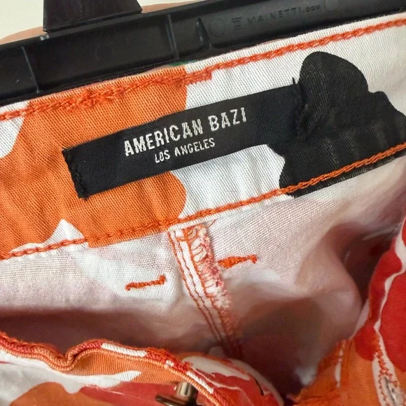 American Bazi Orange Camo Cargo Pants Joggers Utility Streetwear Size M - Picture 9 of 10